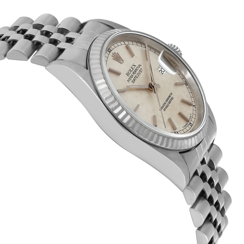 View Of Opposite Crown Facing Side Of Rolex 16234 Stainless Steel Watch Pre Owned Condition