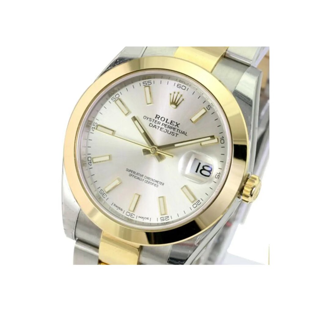 Up Close Front Facing Picture Of Rolex 126303 Stainless Steel Watch Pre Owned Condition