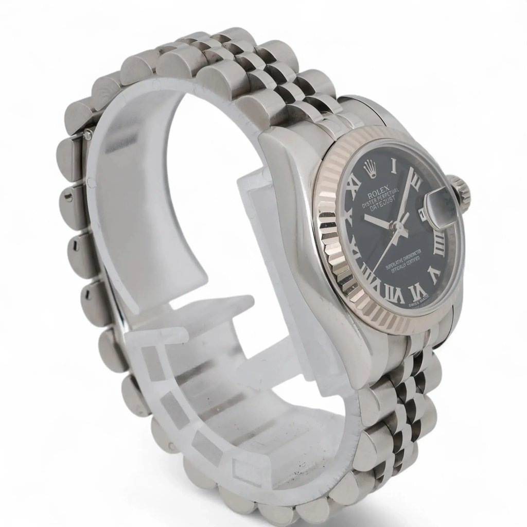 View Of Opposite Crown Facing Side Of Rolex 179174 Stainless Steel Watch Pre Owned Condition