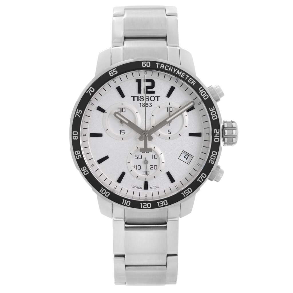 Front Full View Of Tissot T095.417.11.037.00 Stainless Steel Watch Unworn Condition {Product Condition}