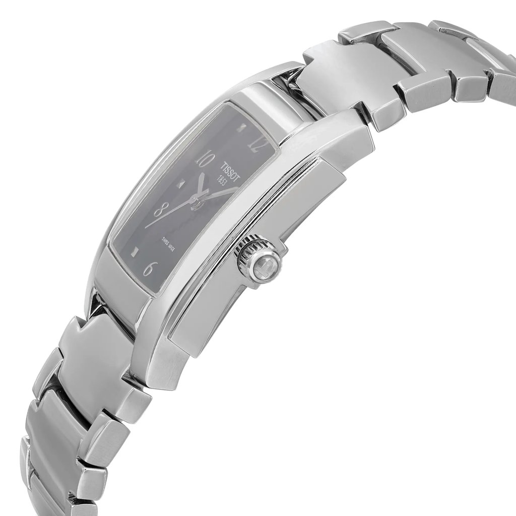 View Of Crown Facing Side Of Tissot T073.310.11.057.00 Stainless Steel Watch Display Model Condition