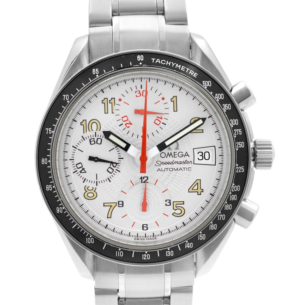 Up Close Front Facing Picture Of OMEGA 3513.33 Stainless Steel Watch Pre Owned Condition