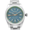 Up Close Front Facing Picture Of Rolex 116400GV Stainless Steel Watch Pre Owned Condition