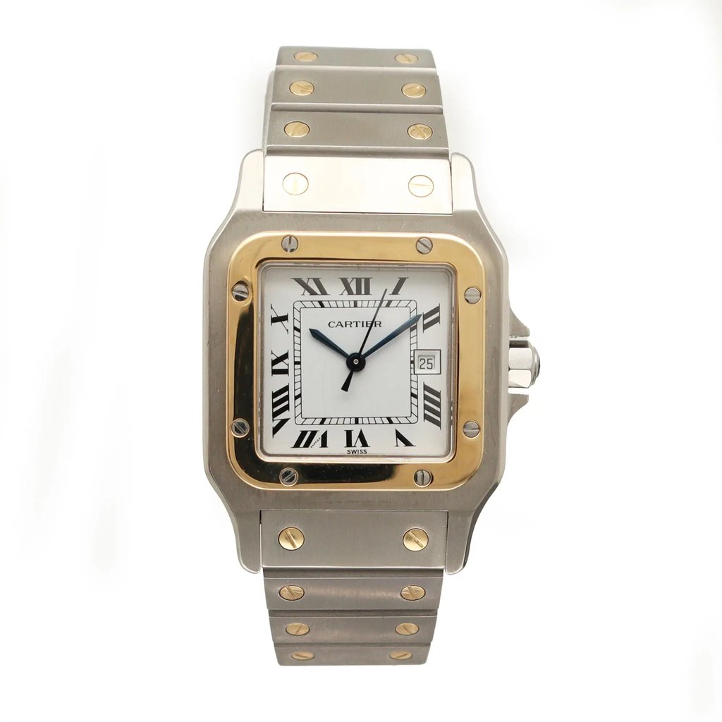 Front Full View Of Cartier 2961 Stainless Steel Watch Pre Owned Condition Good