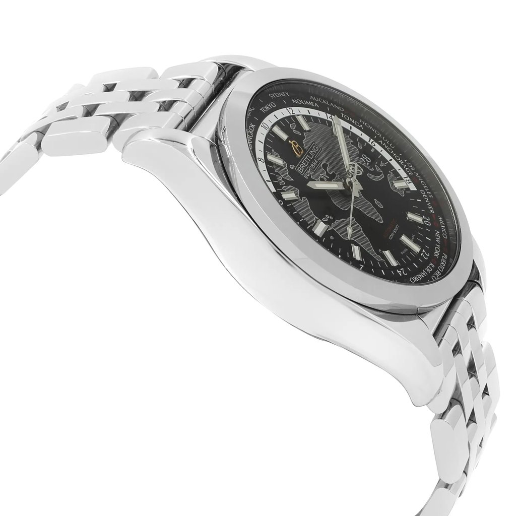 View Of Opposite Crown Facing Side Of Breitling WB3510U4/BD94-375A Stainless Steel Watch Pre Owned Condition