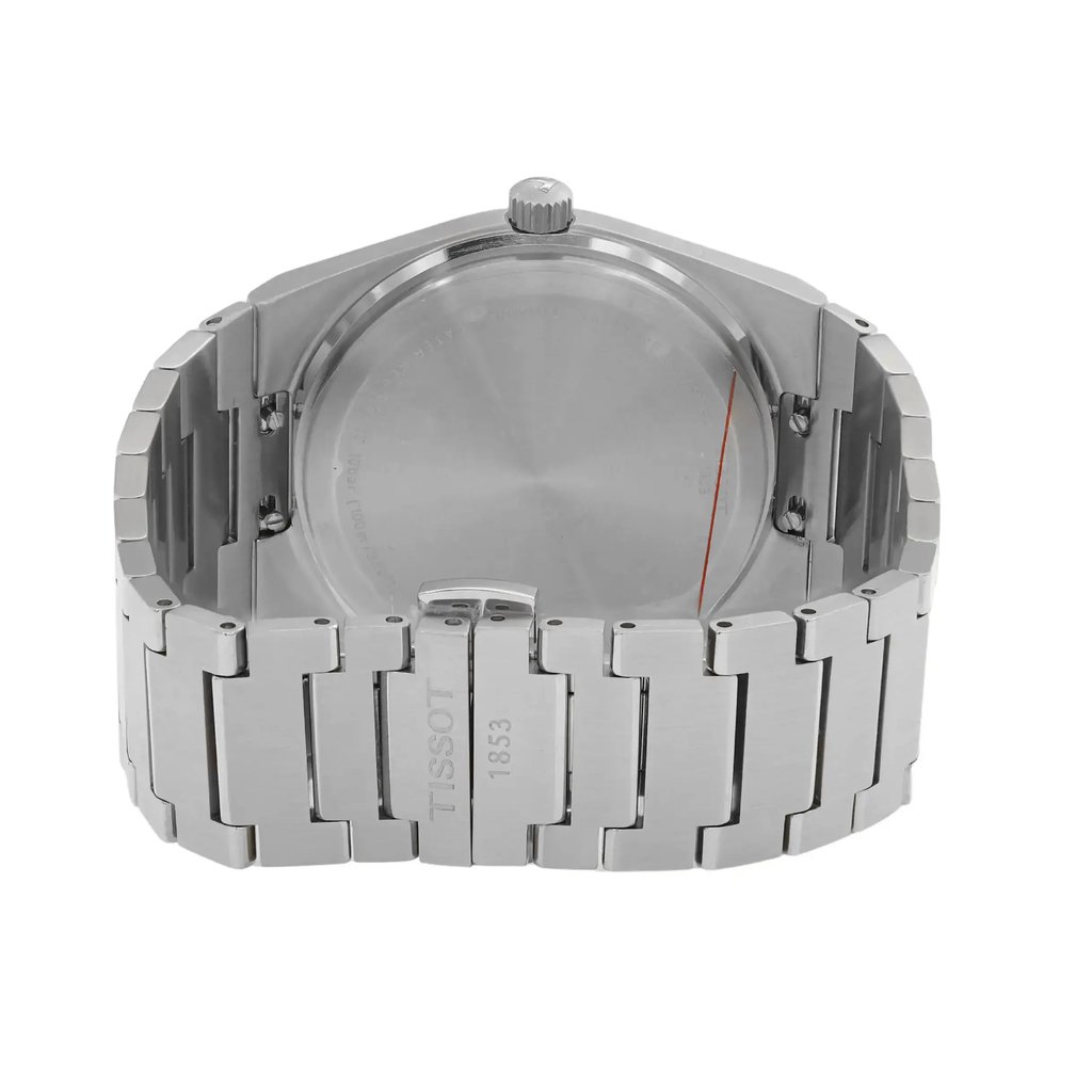 Back View Of Solid Back Case And Closed Stainless Steel Band Of Tissot T137.410.11.031.00 Watch Pre Owned Condition