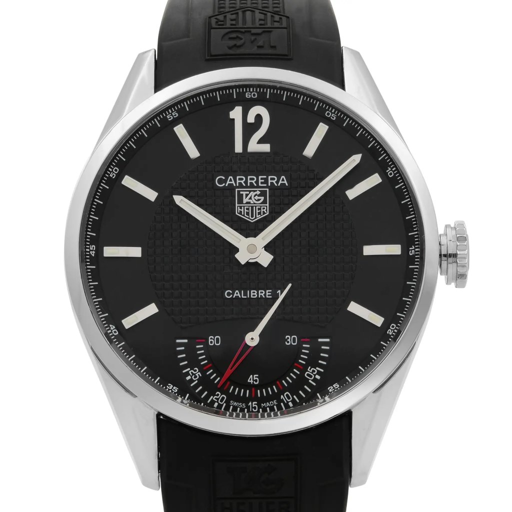 Up Close Front Facing Picture Of TAG Heuer WV3010.EB0025 Stainless Steel Watch Pre Owned Condition