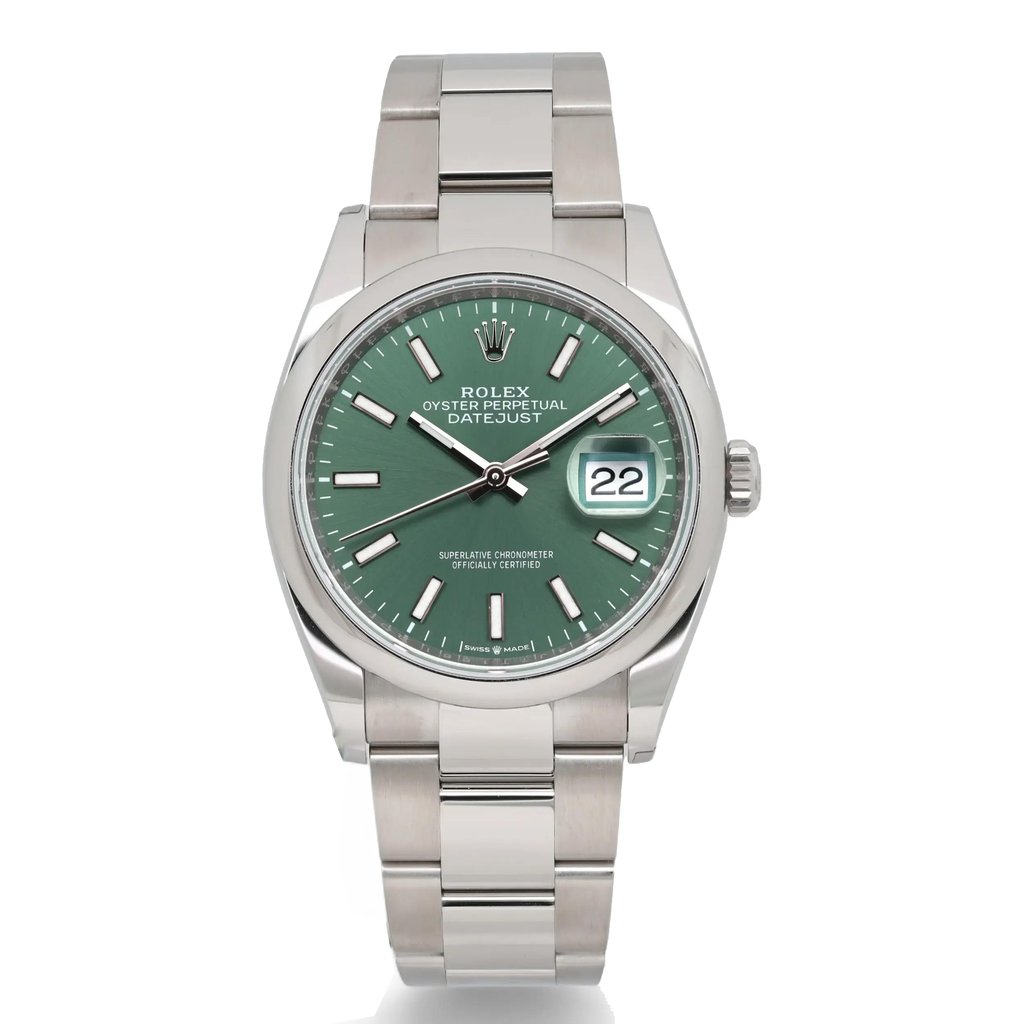 Front Full View Of Rolex 126200 Stainless Steel Watch Unworn Condition Excellent