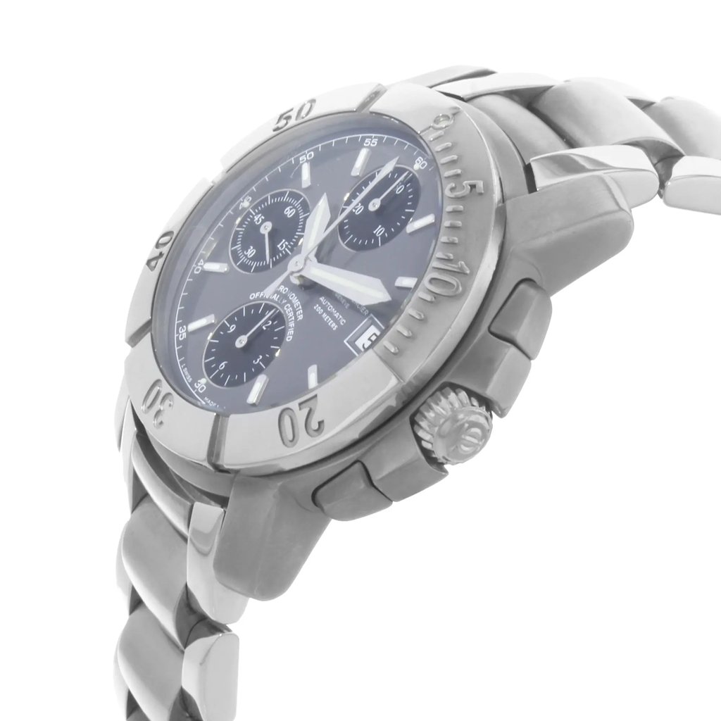 View Of Crown Facing Side Of Baume & Mercier 65390 Stainless & Titanium Watch Pre Owned Condition