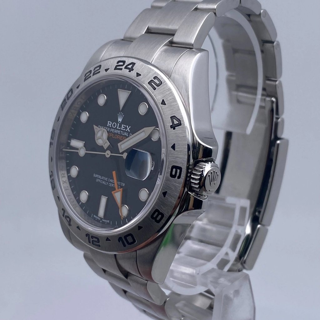 View Of Crown Facing Side Of Rolex 216570 Stainless Steel Watch Pre Owned Condition