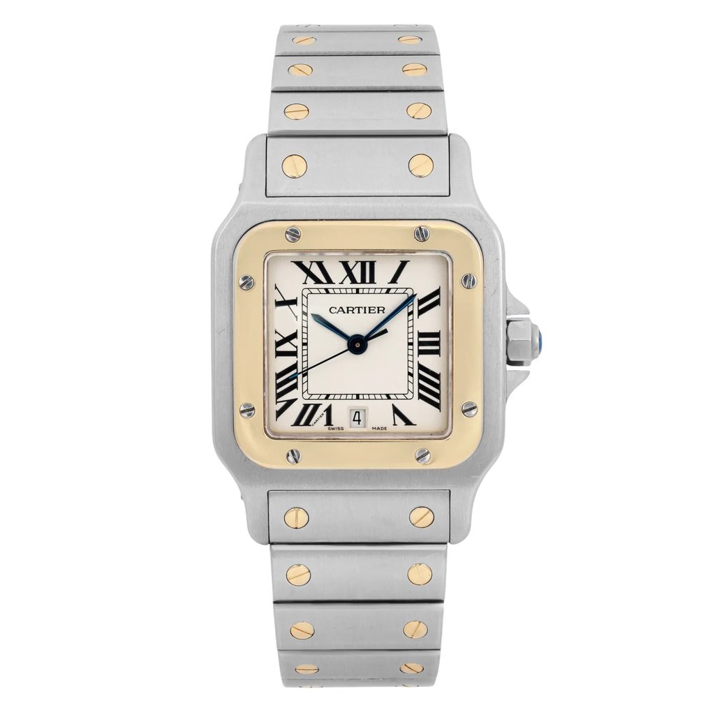 Front Full View Of Cartier 1566 Stainless Steel Watch Pre Owned Condition Good