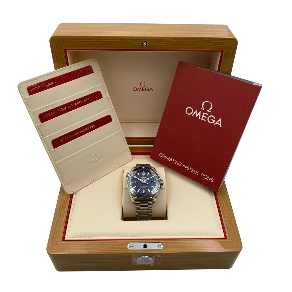  Full View Box, Documents and OMEGA 215.30.44.21.03.001 With Watch In The Image 