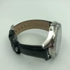 Back View Of {Caseback} Back Case And Closed Leather Band Of Pulsar V33J-X065 Watch Pre Owned Condition