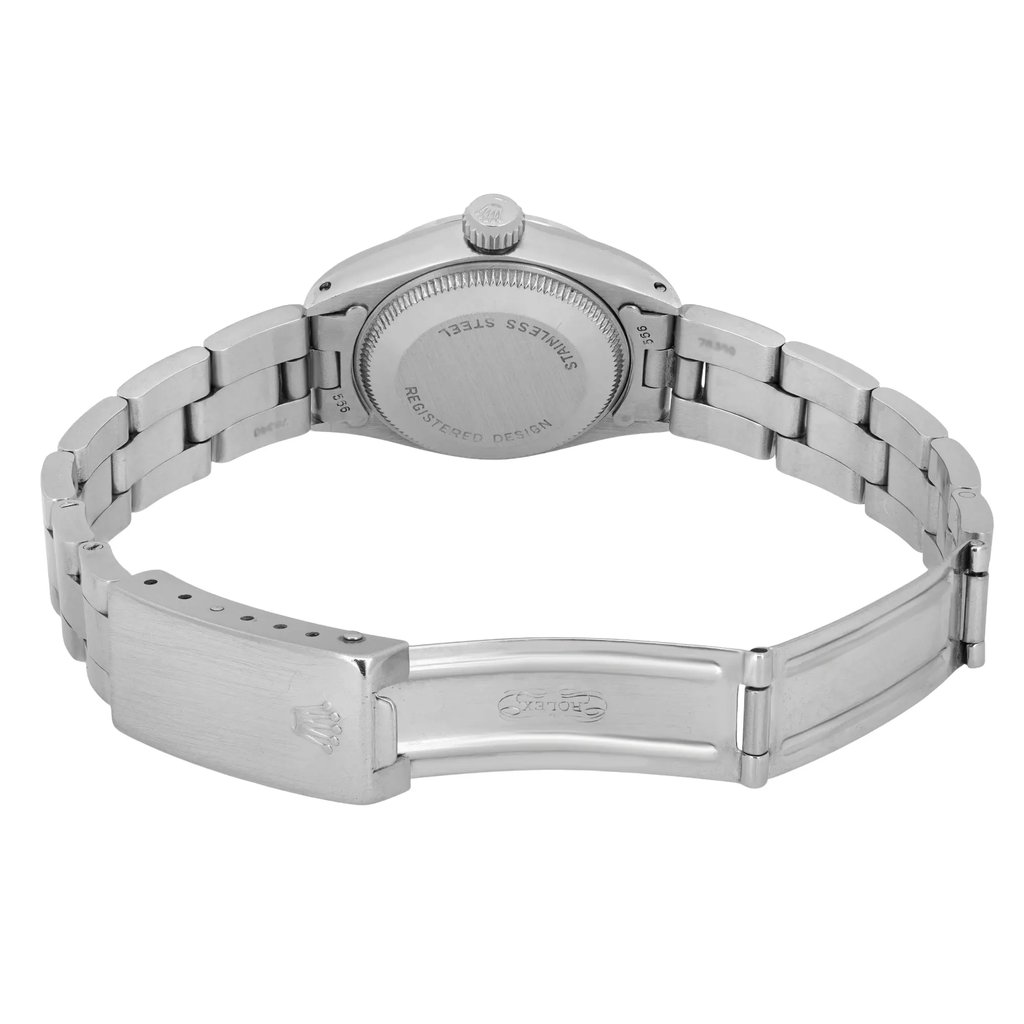 Back View Of Solid Back Case And Open Stainless Steel Band Of Rolex 6916 Watch Pre Owned Condition