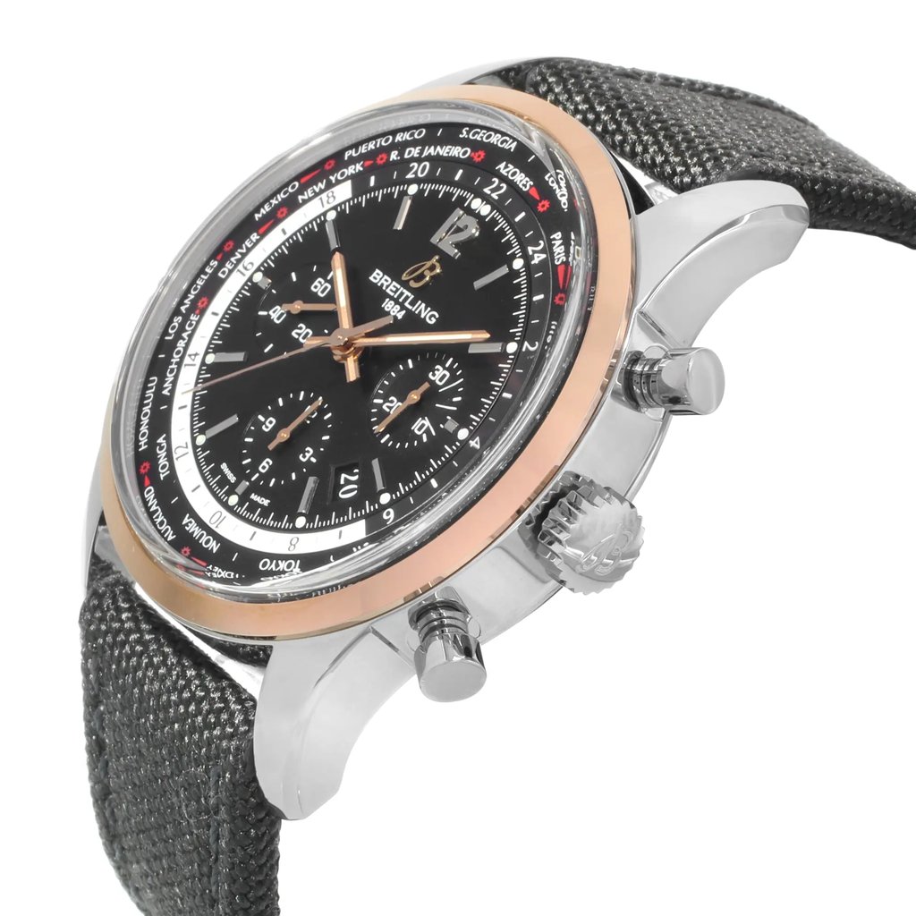 View Of Crown Facing Side Of Breitling UB0510U4/BC26-100W Stainless Steel Watch Display Model Condition
