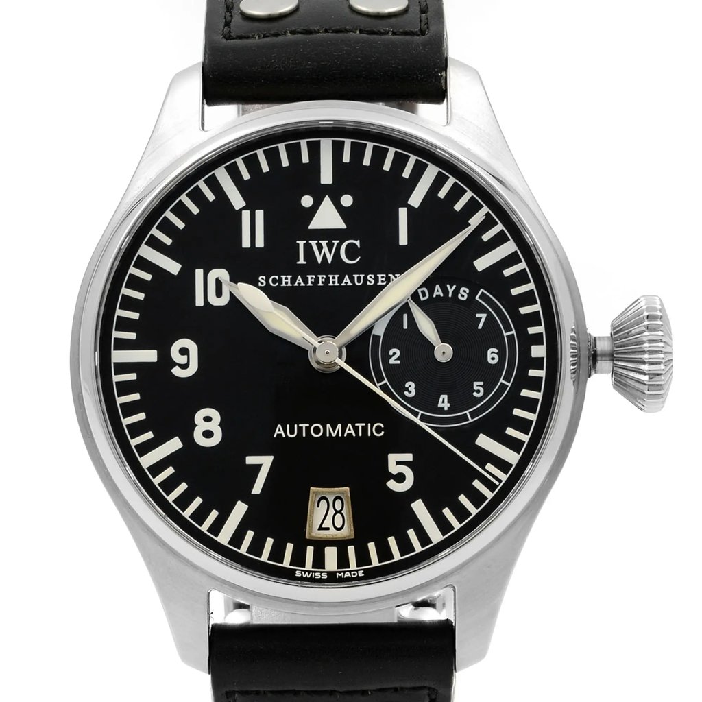 Up Close Front Facing Picture Of IWC IW500201 Stainless Steel Watch Pre Owned Condition