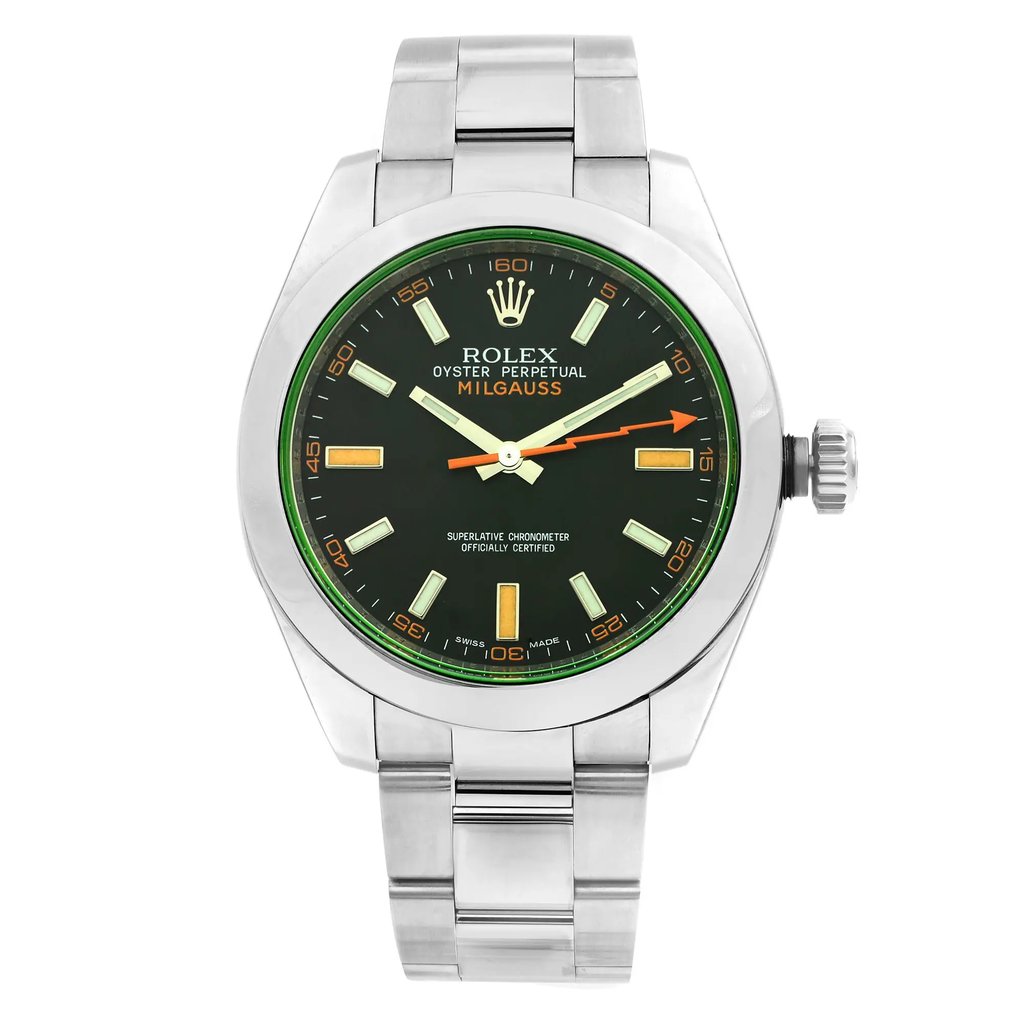 Front Full View Of Rolex 116400GV Stainless Steel Watch Unworn Condition Excellent