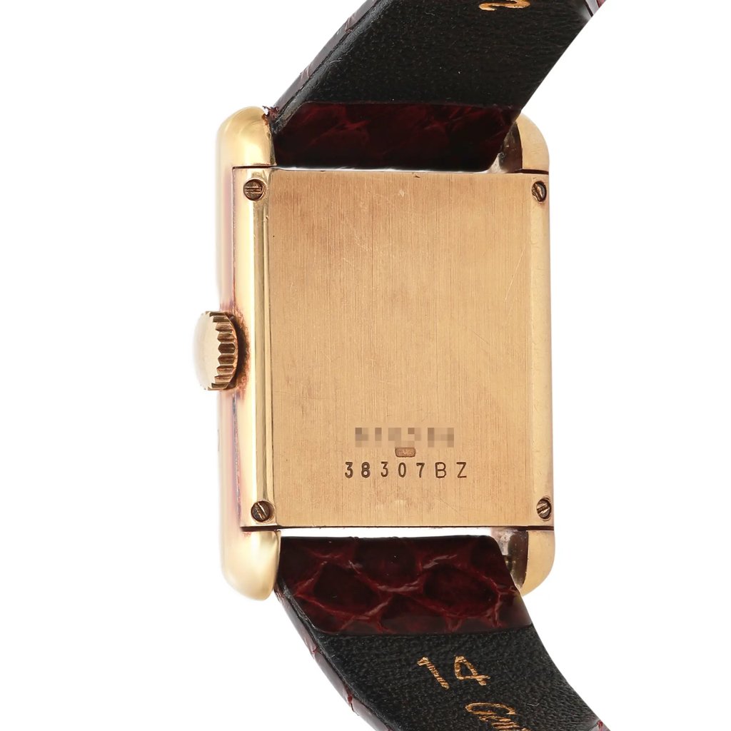 Back View Of Solid Back Case And Closed Leather Band Of Asprey 616506 Watch Pre Owned Condition
