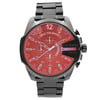An image of a Wristwatch by Diesel. This Display Model item is designed for Men, featuring a Dress/Formal style. It has a Quartz movement and an Analog display with a Black dial color. The indices include 12-Hour Dial,Arabic Numerals,Non-Numeric Hour Marks. The band is made of Stainless Steel and the case is made of Stainless Steel. The watch has a Round shape with a case size of 52 mm and a case thickness of 14 mm.