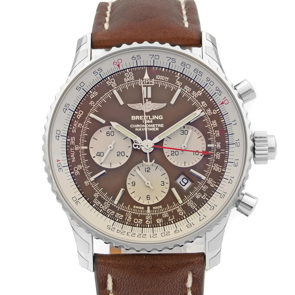 Up Close Front Facing Picture Of Breitling AB031021/Q615-443X Stainless Steel Watch Unworn Condition
