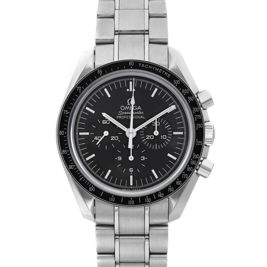 Up Close Front Facing Picture Of OMEGA 311.30.42.30.01.006 Stainless Steel Watch Pre Owned Condition