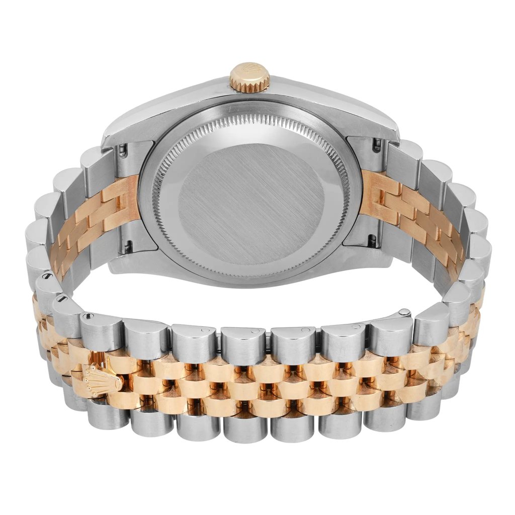 Back View Of Screwback Back Case And Closed Stainless Steel,Yellow Gold Band Of Rolex 116233 Watch Pre Owned Condition