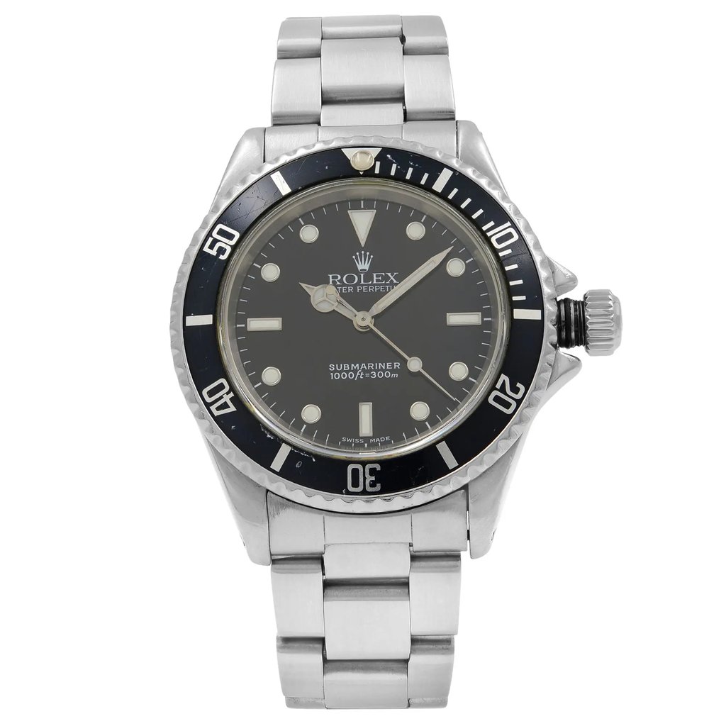 Front Full View Of Rolex 14060M Stainless Steel Watch Pre Owned Condition {Product Condition}