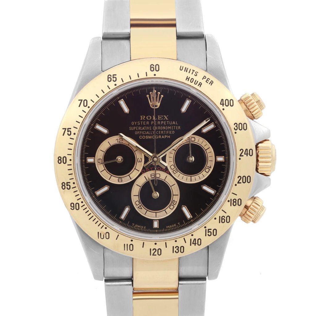 Up Close Front Facing Picture Of Rolex 16523 Stainless Steel Watch Pre Owned Condition