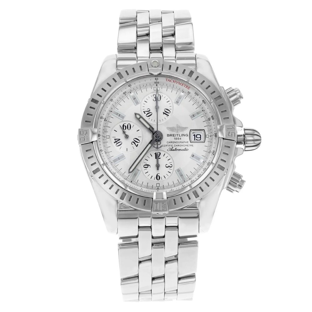 Front Full View Of Breitling A1335611/G569-SS Stainless Steel Watch Display Model Condition {Product Condition}
