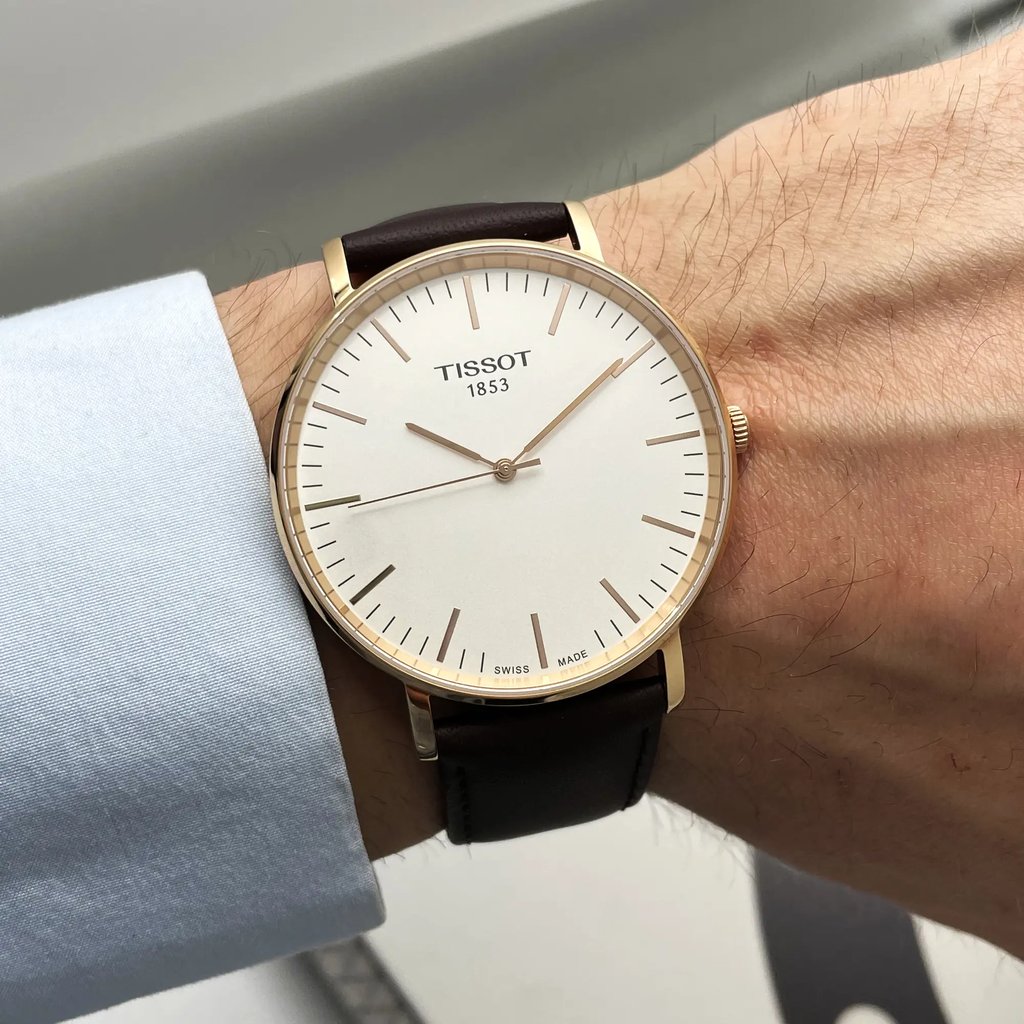 Up Close Front Facing Picture Of Tissot T109.610.36.031.00 Stainless Steel Watch Display Model Condition