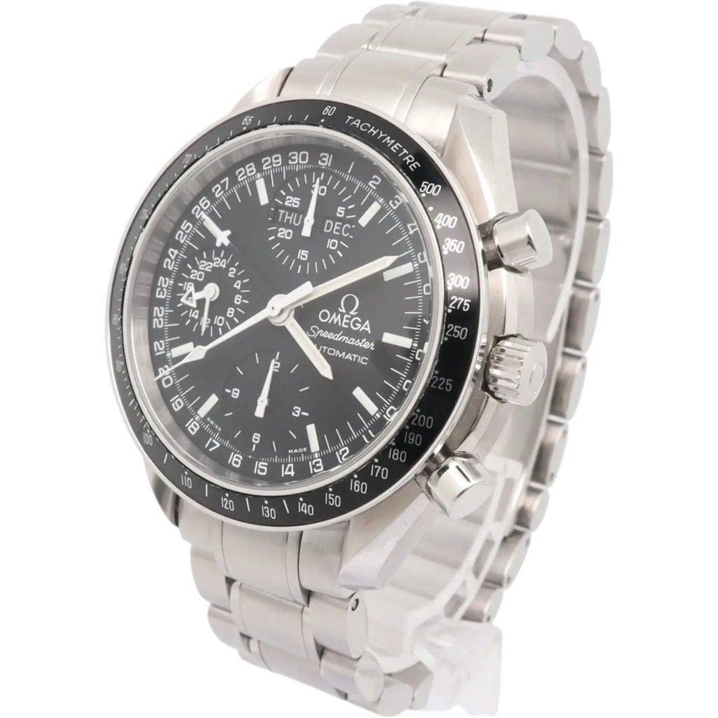 View Of Crown Facing Side Of OMEGA 3520.50.00 Stainless Steel Watch Pre Owned Condition