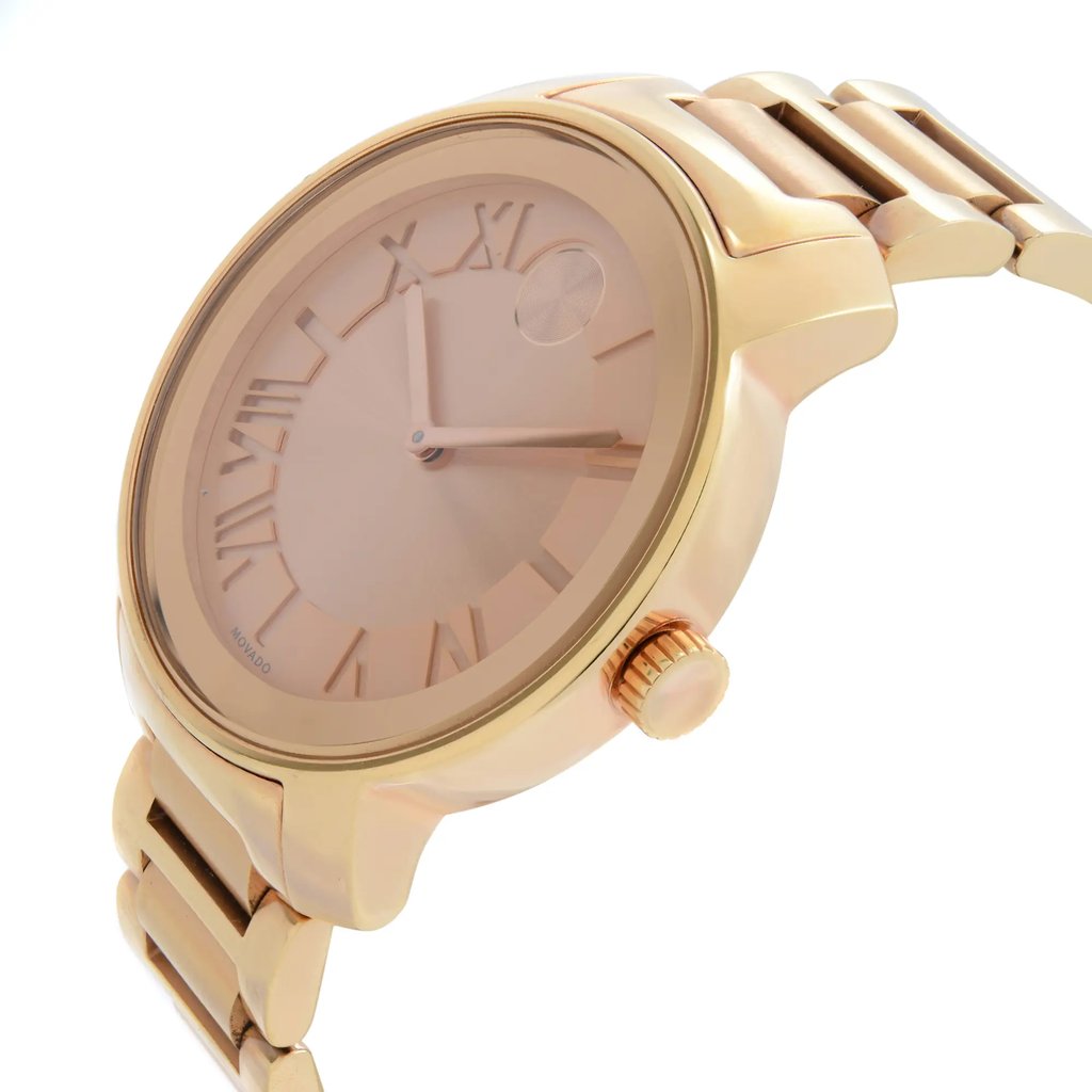 View Of Crown Facing Side Of Movado 3600199 Stainless Steel Watch Pre Owned Condition