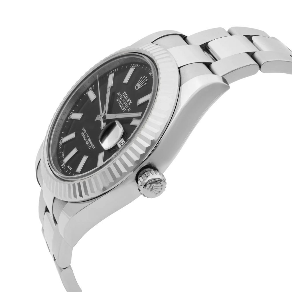 View Of Crown Facing Side Of Rolex 116334 Stainless Steel Watch Pre Owned Condition