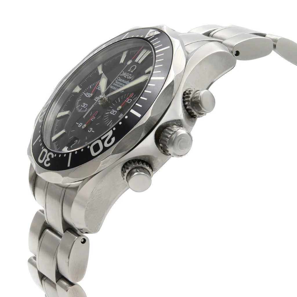 View Of Crown Facing Side Of OMEGA 2594.50.00 Stainless Steel Watch Pre Owned Condition
