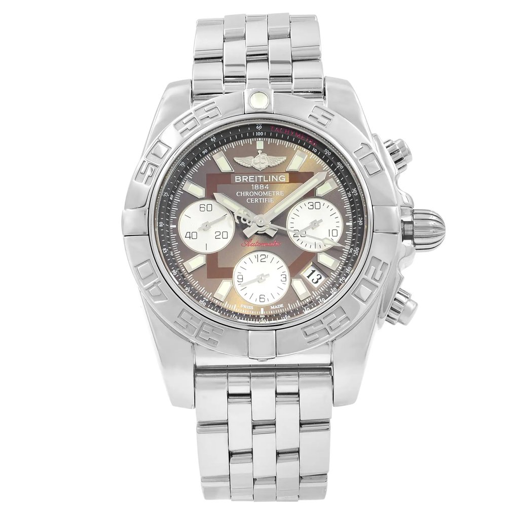 Front Full View Of Breitling AB014012/Q583-378A Stainless Steel Watch Display Model Condition {Product Condition}