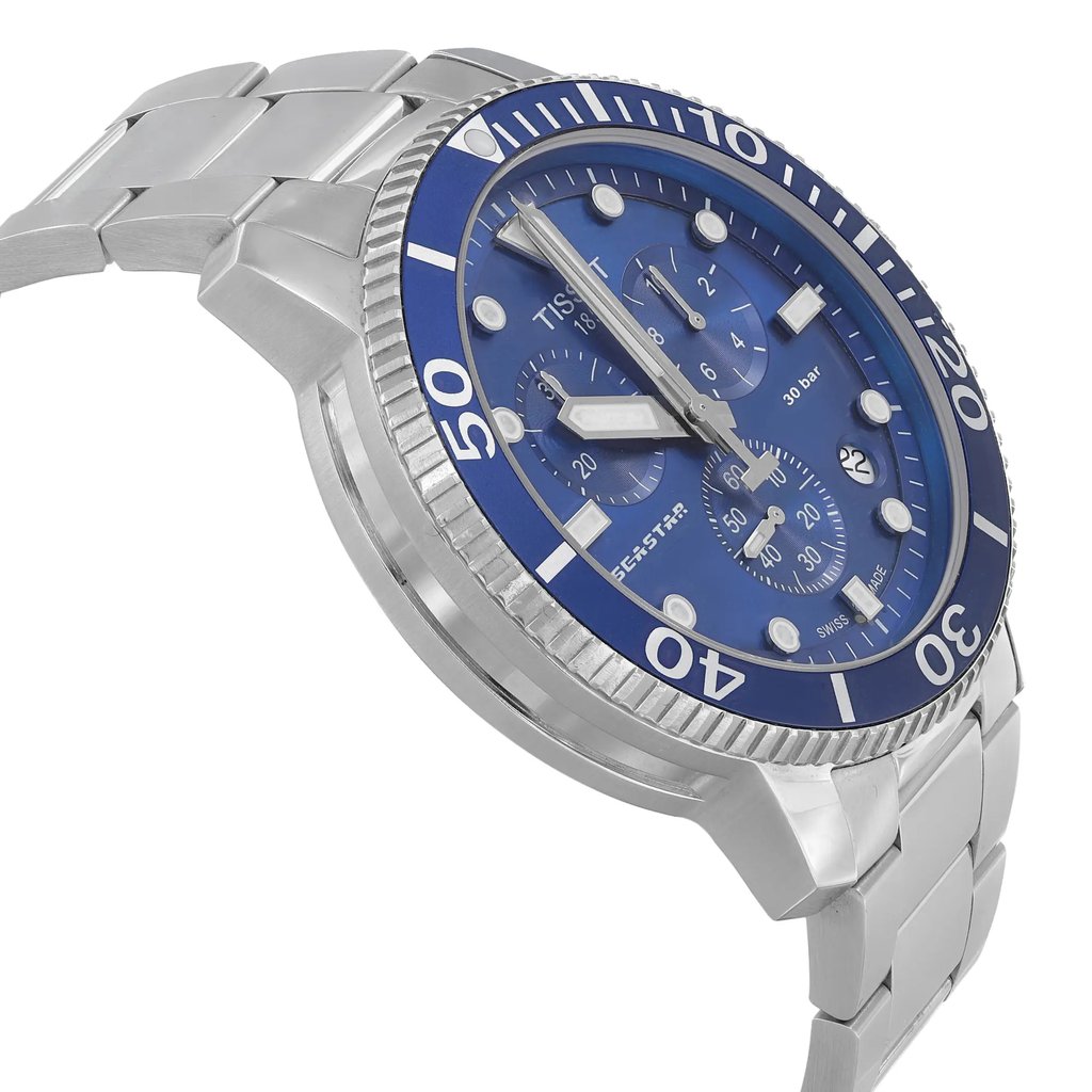 View Of Opposite Crown Facing Side Of Tissot T120.417.11.041.00 Stainless Steel Watch Pre Owned Condition
