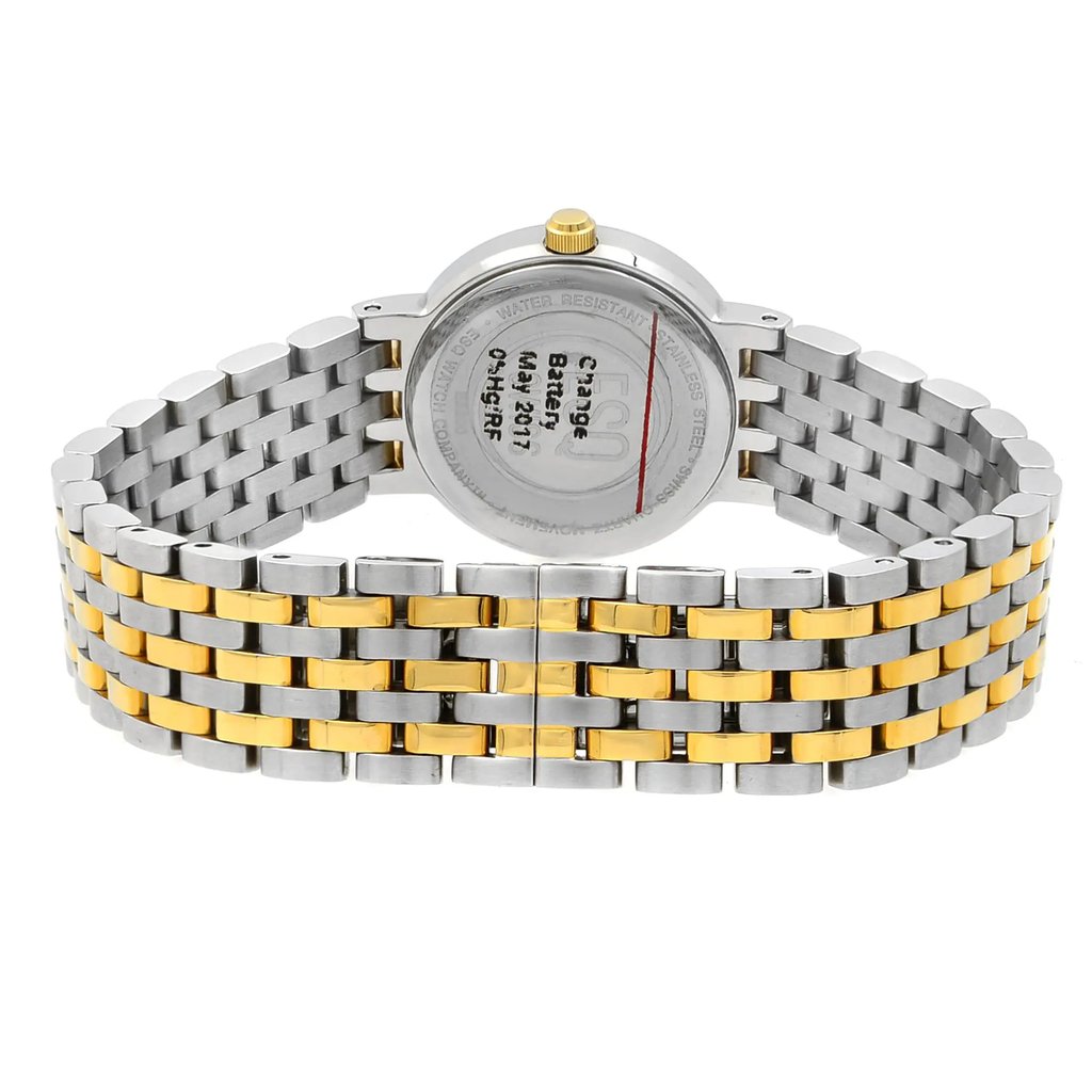 Back View Of Snap Back Case And Closed Stainless Steel Band Of ESQ 07100768 Watch Pre Owned Condition