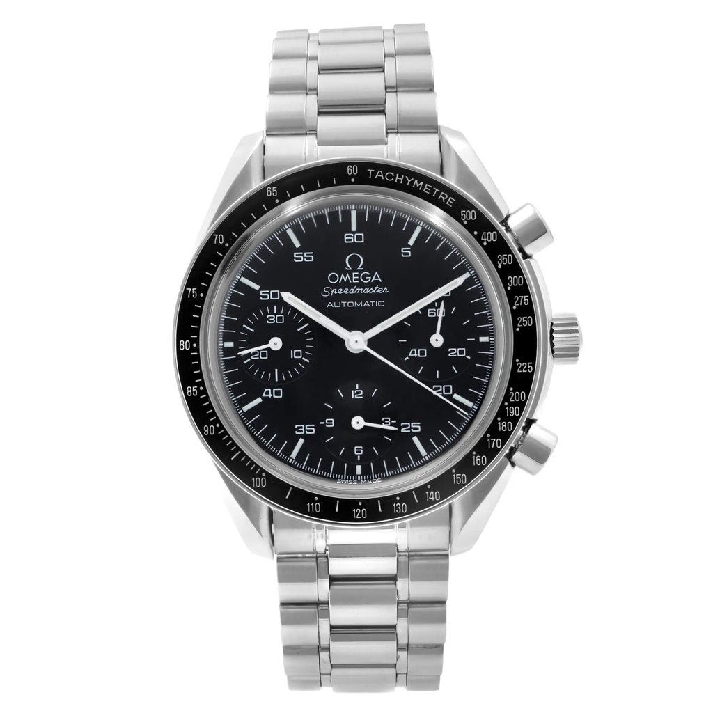Front Full View Of OMEGA 3510.50.00 Stainless Steel Watch Pre Owned Condition Good
