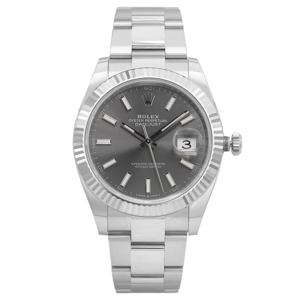 Front Full View Of Rolex  126334-0013 Stainless Steel Watch New Condition {Product Condition}