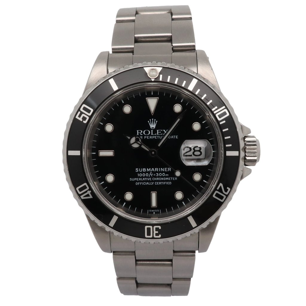 Front Full View Of Rolex 16610 Stainless Steel Watch Pre Owned Condition {Product Condition}