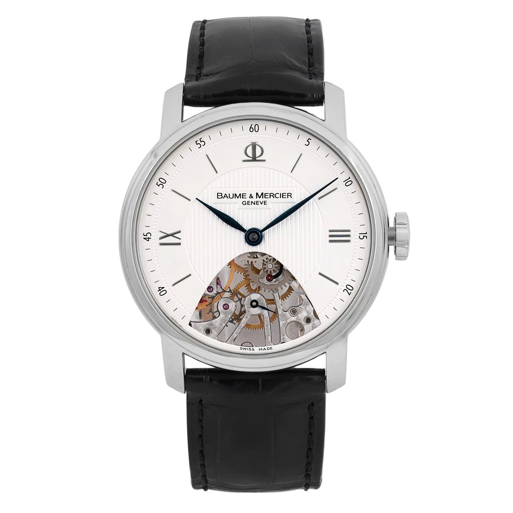 Front Full View Of Baume & Mercier 8786 Stainless Steel Watch Pre Owned Condition Good