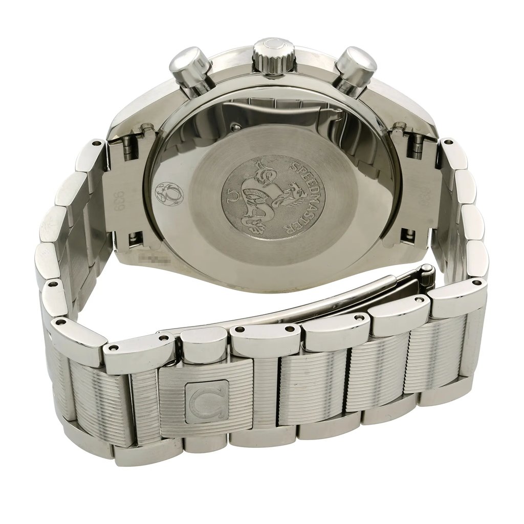 Back View Of Snap Back Case And Closed Stainless Steel Band Of OMEGA 3534.79.00 Watch Pre Owned Condition