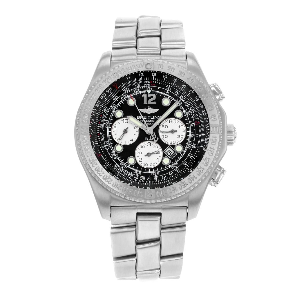 Front Full View Of Breitling A42352 Stainless Steel Watch Pre Owned Condition {Product Condition}