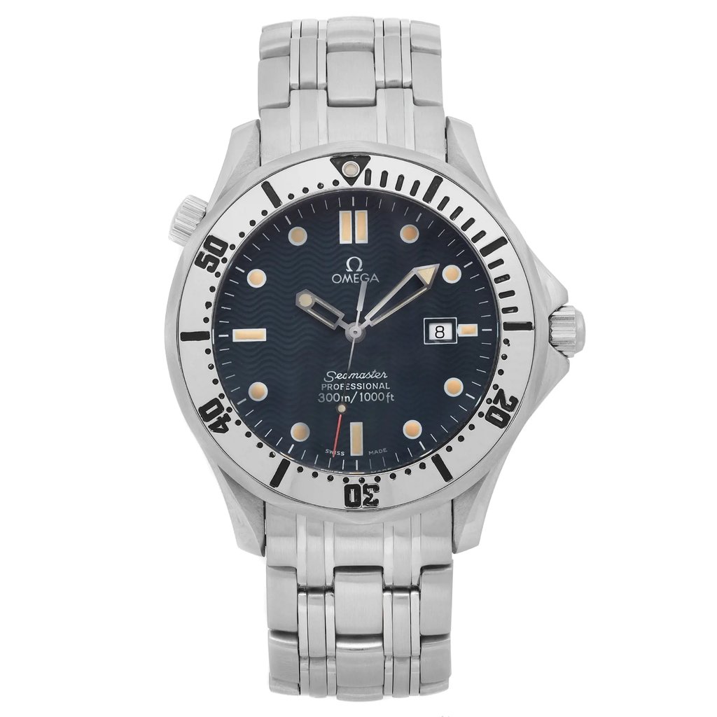 Front Full View Of OMEGA 2542.80.00 Stainless Steel Watch Pre Owned Condition Excellent