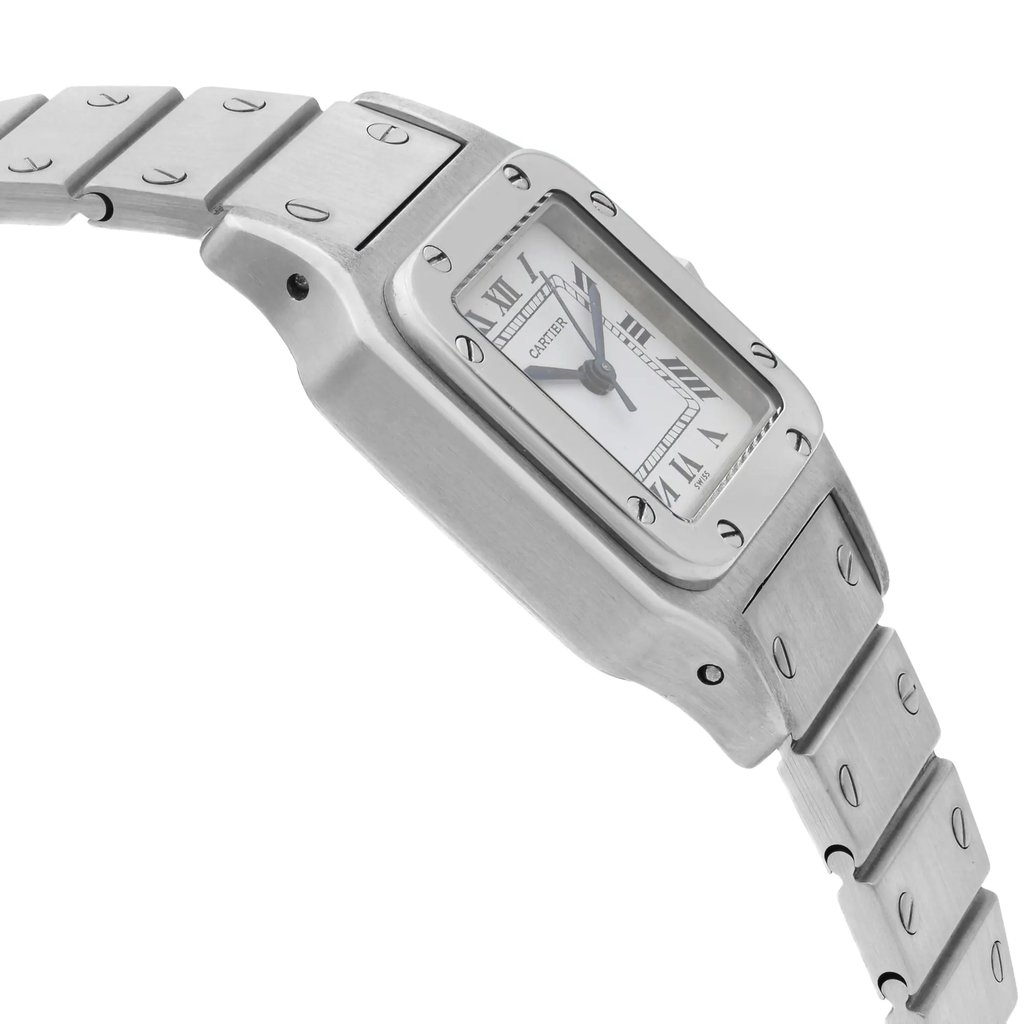 View Of Opposite Crown Facing Side Of Cartier 901 Stainless Steel Watch Pre Owned Condition