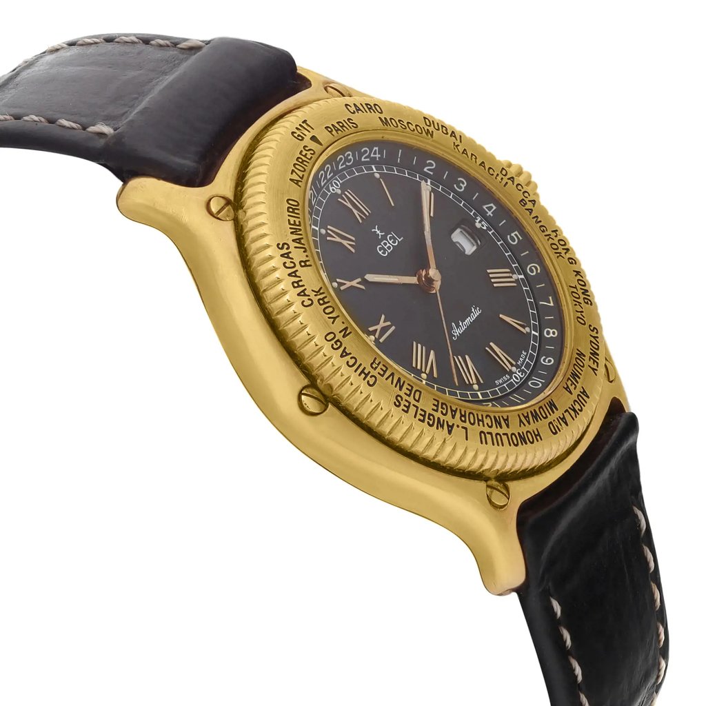 View Of Opposite Crown Facing Side Of EBEL 8124913                     Gold 18kt Watch Pre Owned Condition