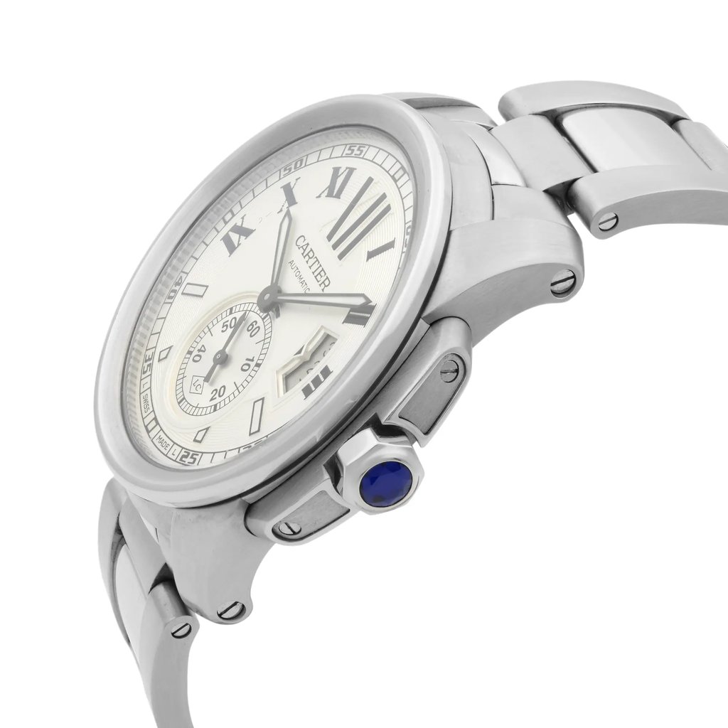 View Of Crown Facing Side Of Cartier W7100015 Stainless Steel Watch Pre Owned Condition