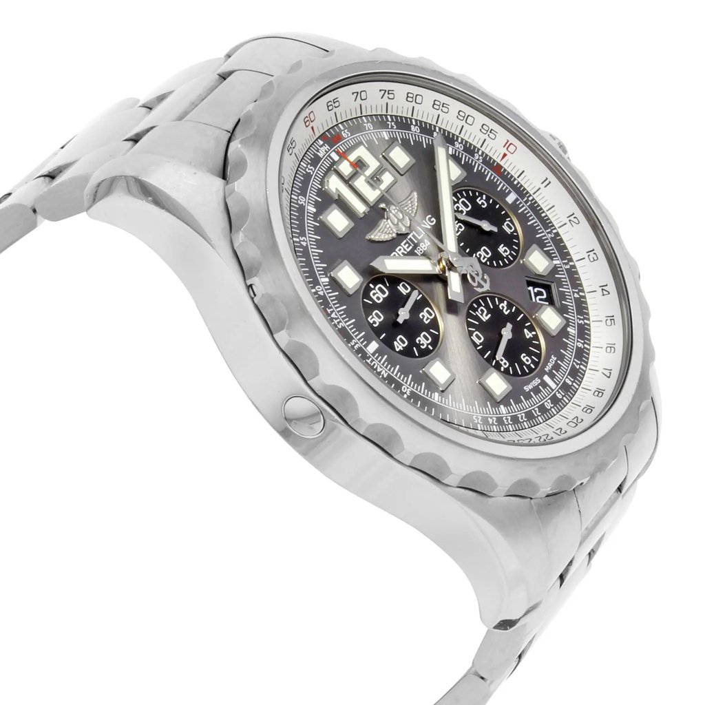 View Of Opposite Crown Facing Side Of Breitling A2336035/F555-167A Stainless Steel Watch Pre Owned Condition