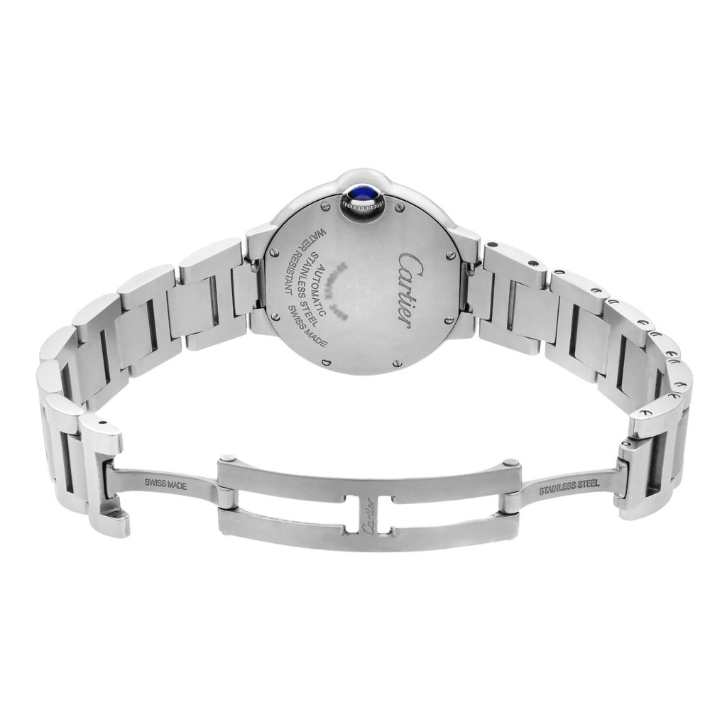 Back View Of {Caseback} Back Case And Open Stainless Steel Band Of Cartier WE902074 Watch Pre Owned Condition