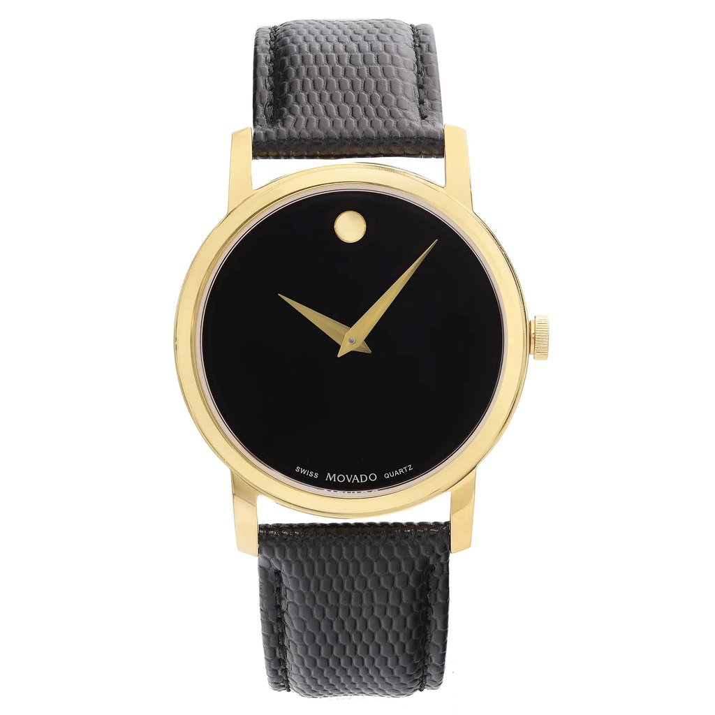 Front Full View Of Movado MO.01.1.34.6002 Stainless Steel Watch Pre Owned Condition {Product Condition}
